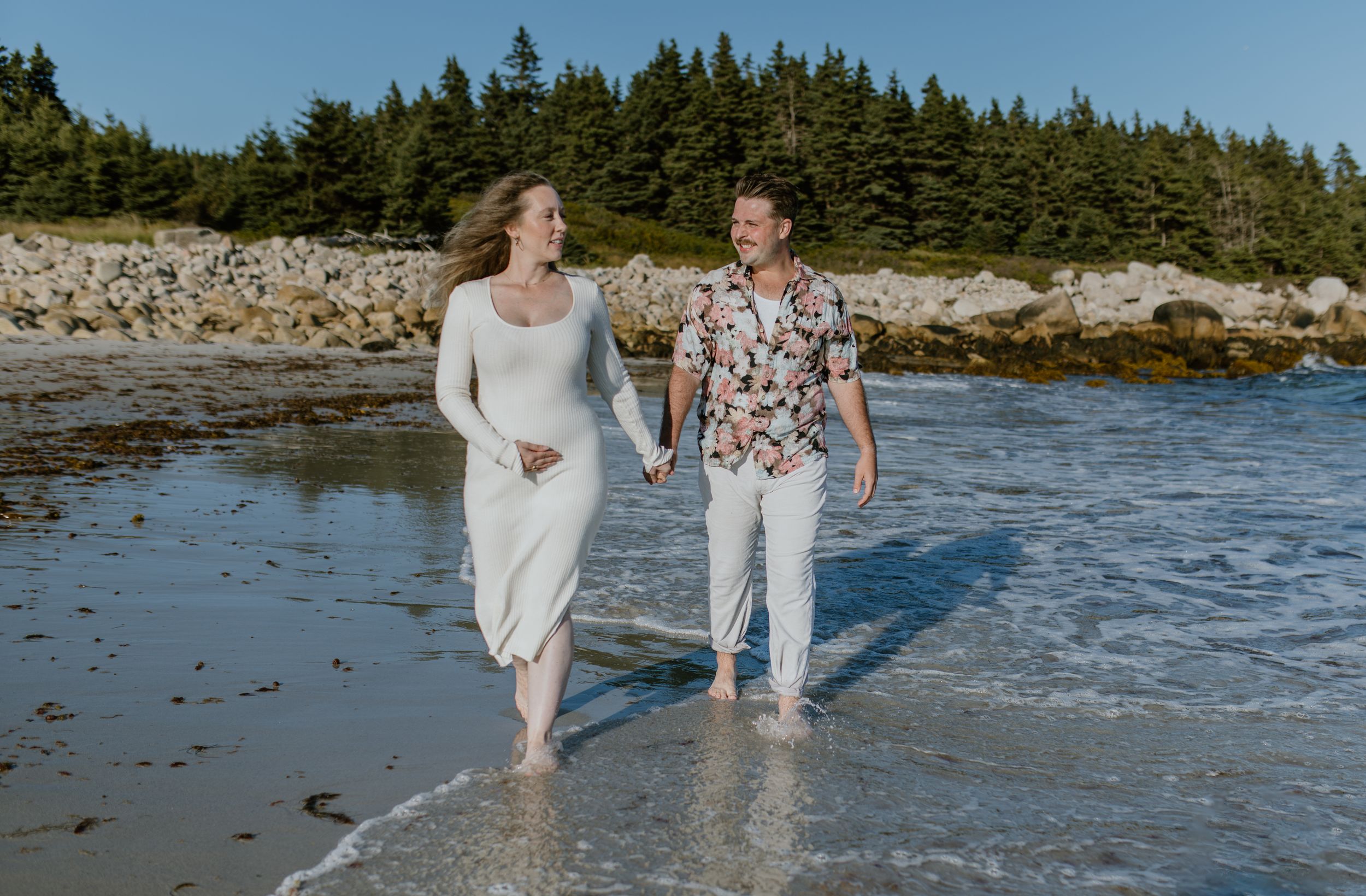 Pregnancy announcement, maternity session, Crystal Crescent Beach, Nova Scotia, Halifax Photographer
