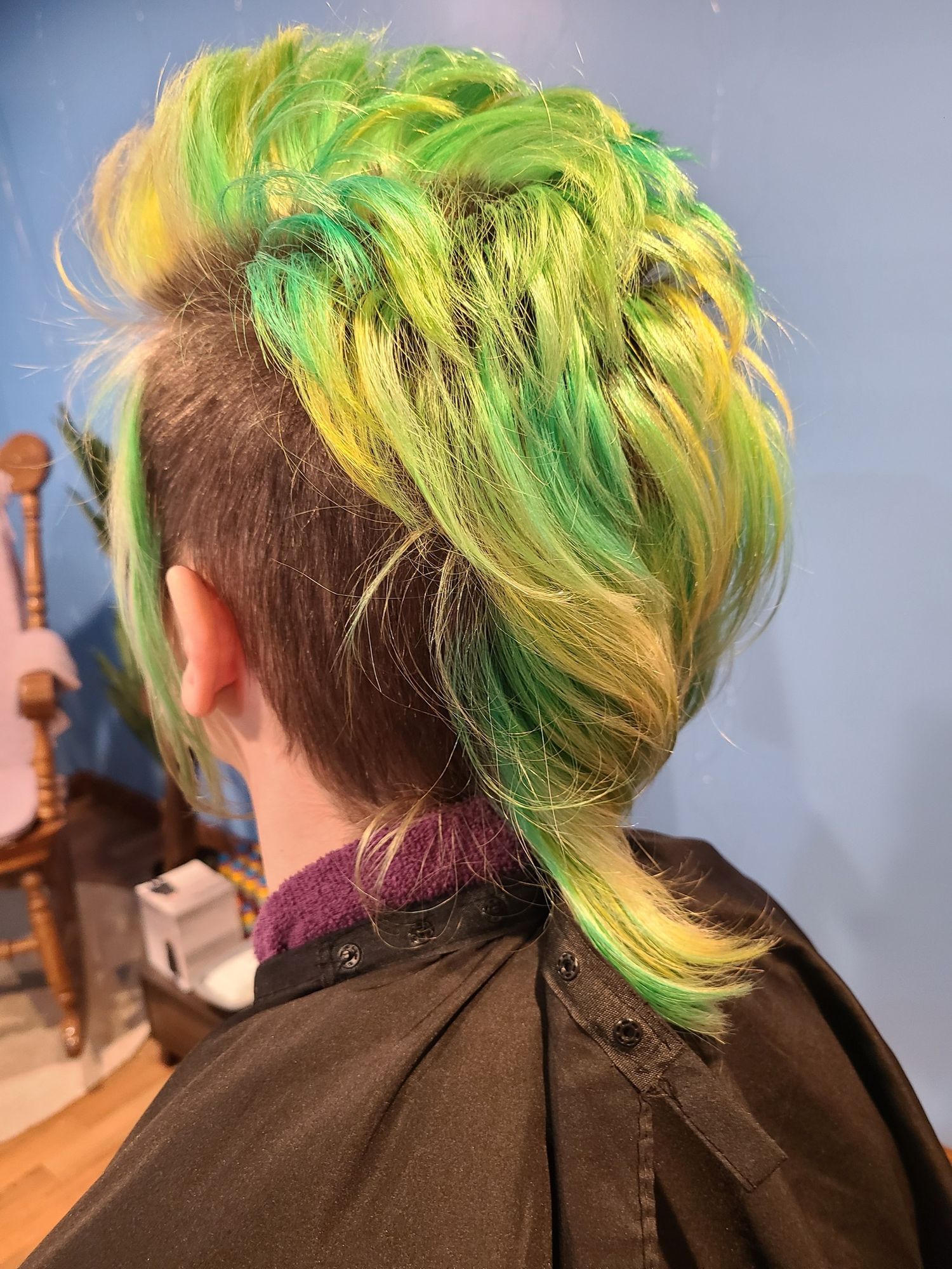 green hair gold yellow fantasy color