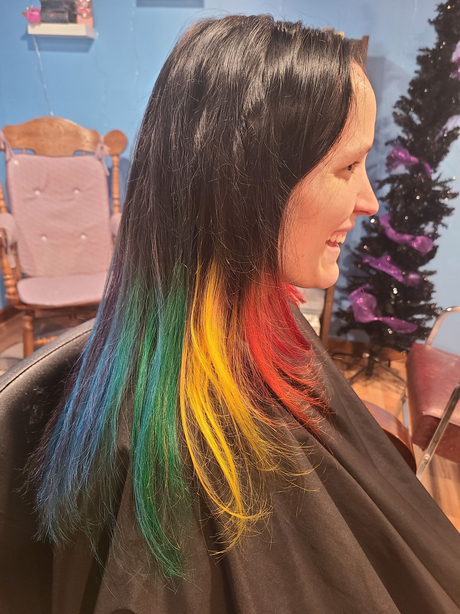 rainbow hair style cut color