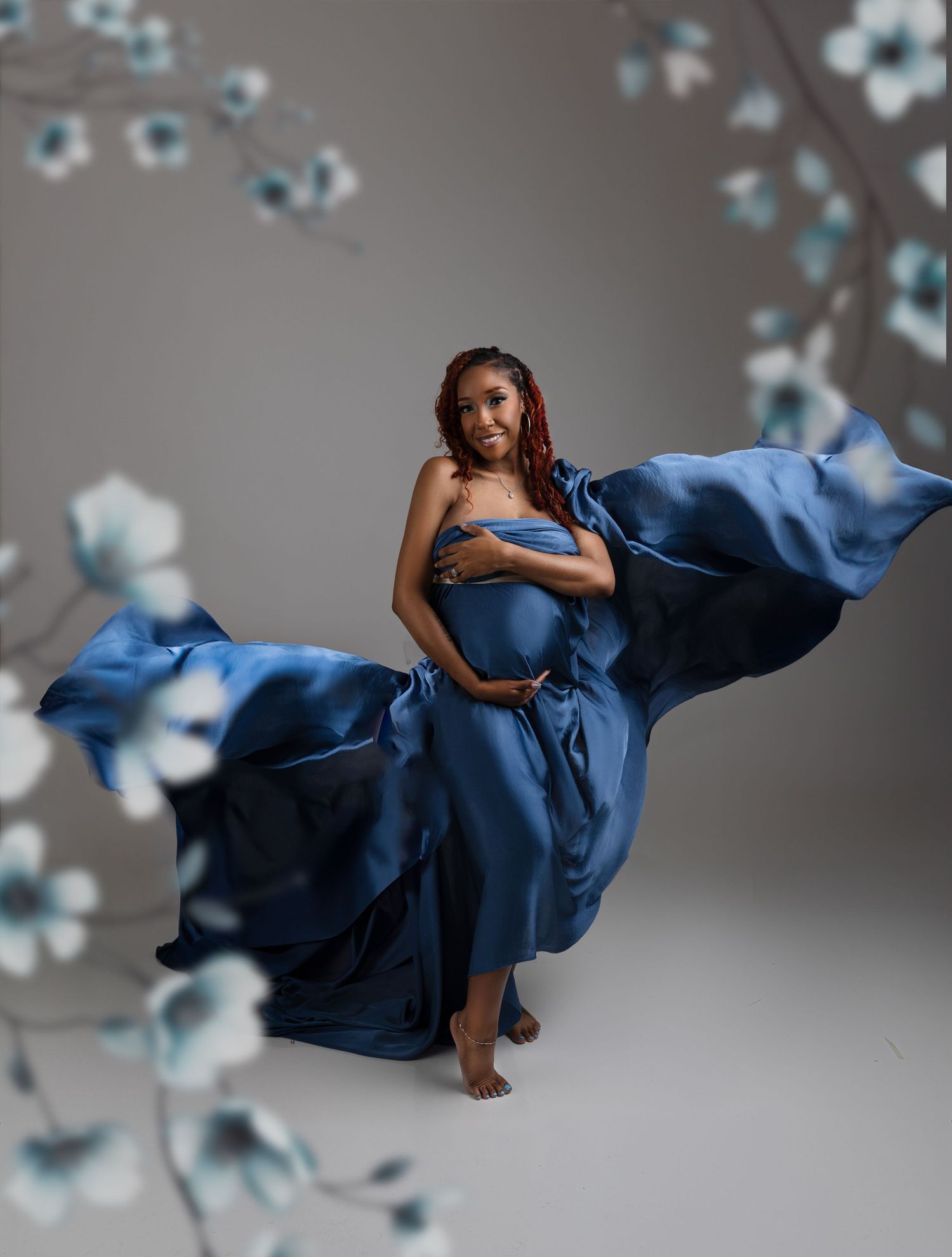 fabric maternity photoshoot