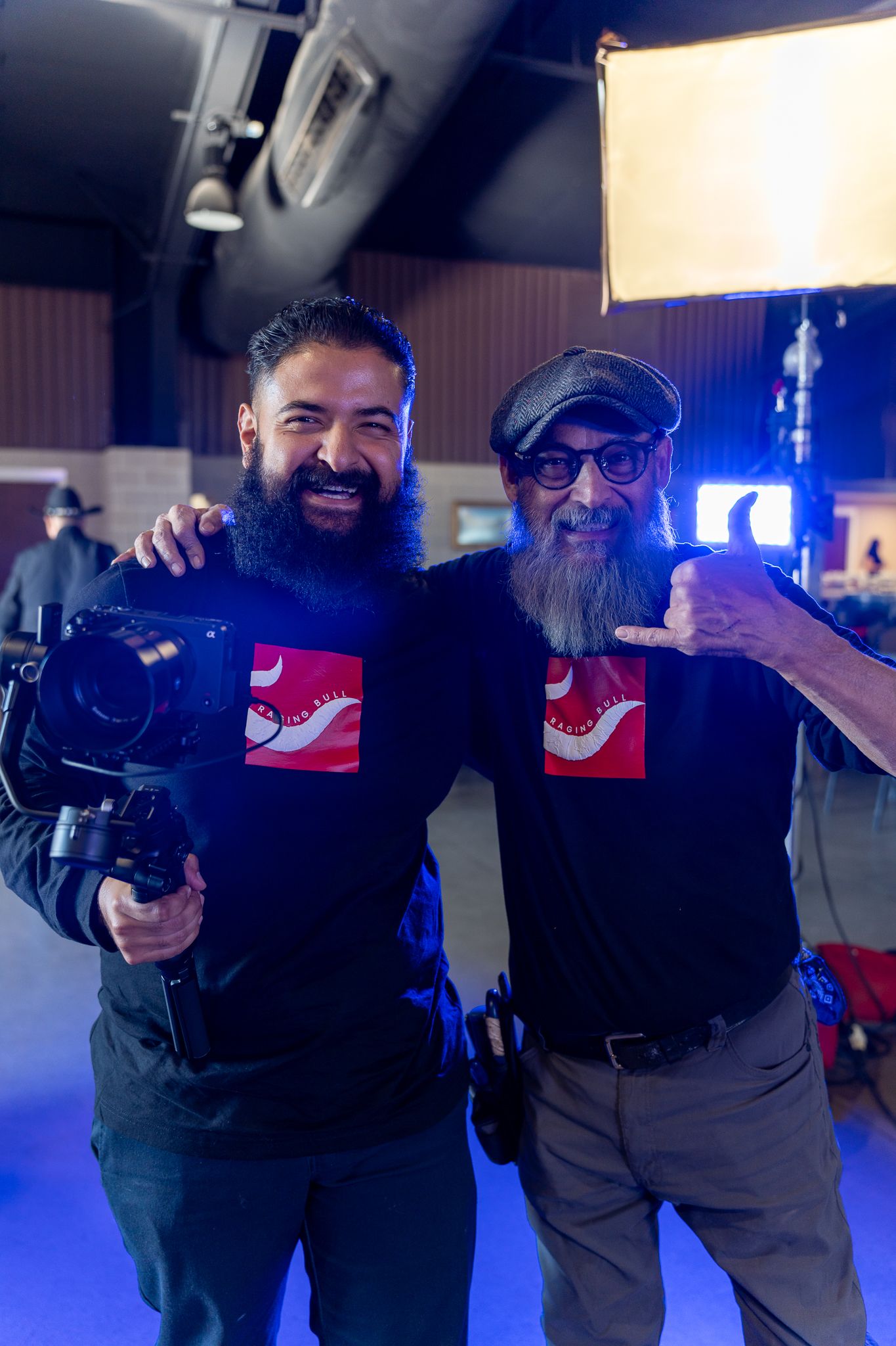Production company photography showcasing behind-the-scenes action, team collaboration, and dynamic filming setups