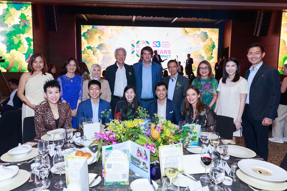 Group photo at a dinner event