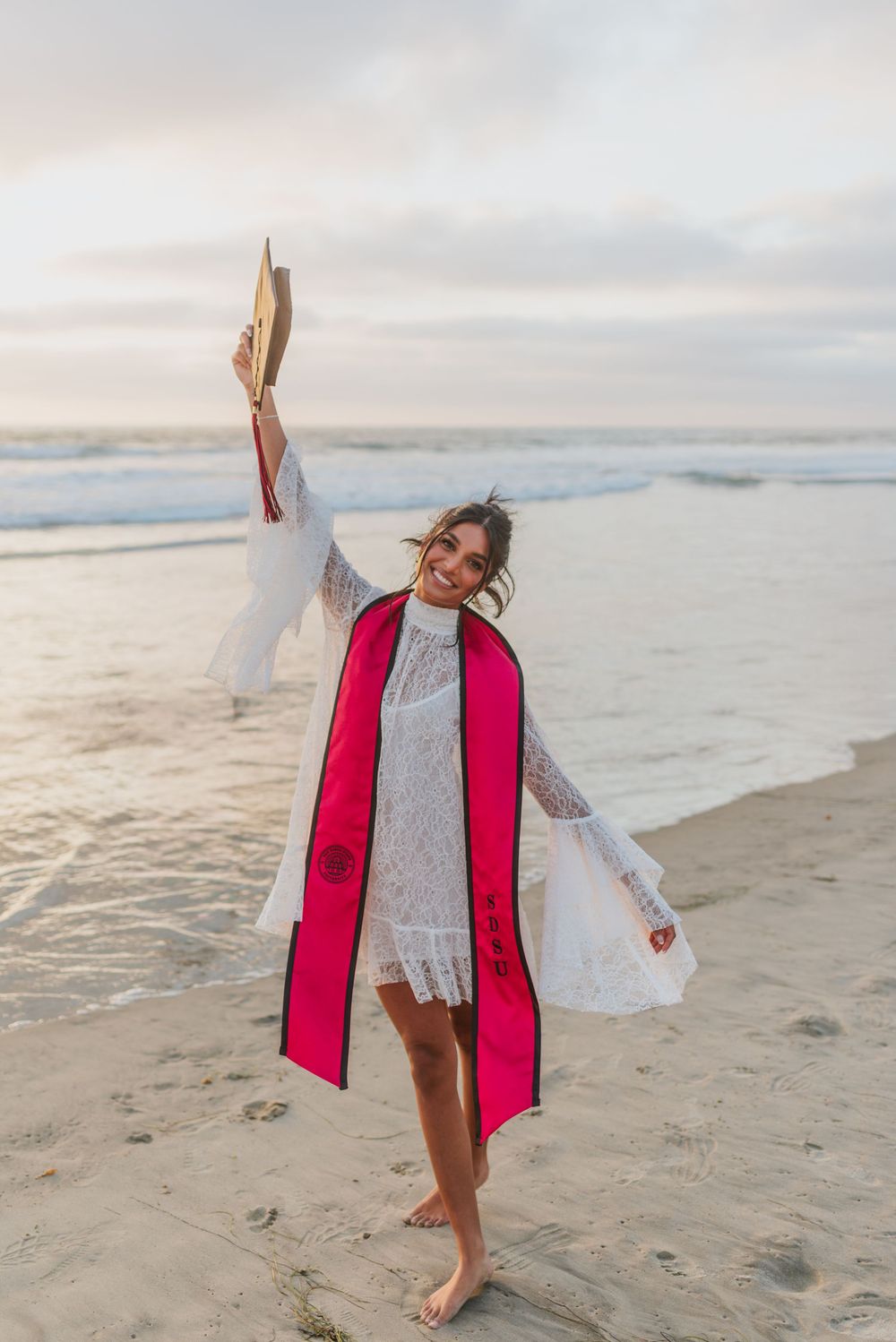 SDSU San Diego State University, Graduation Photos, Grad Photos, Golden Graduates, Anna Romani Photography, Beach Grad Photos