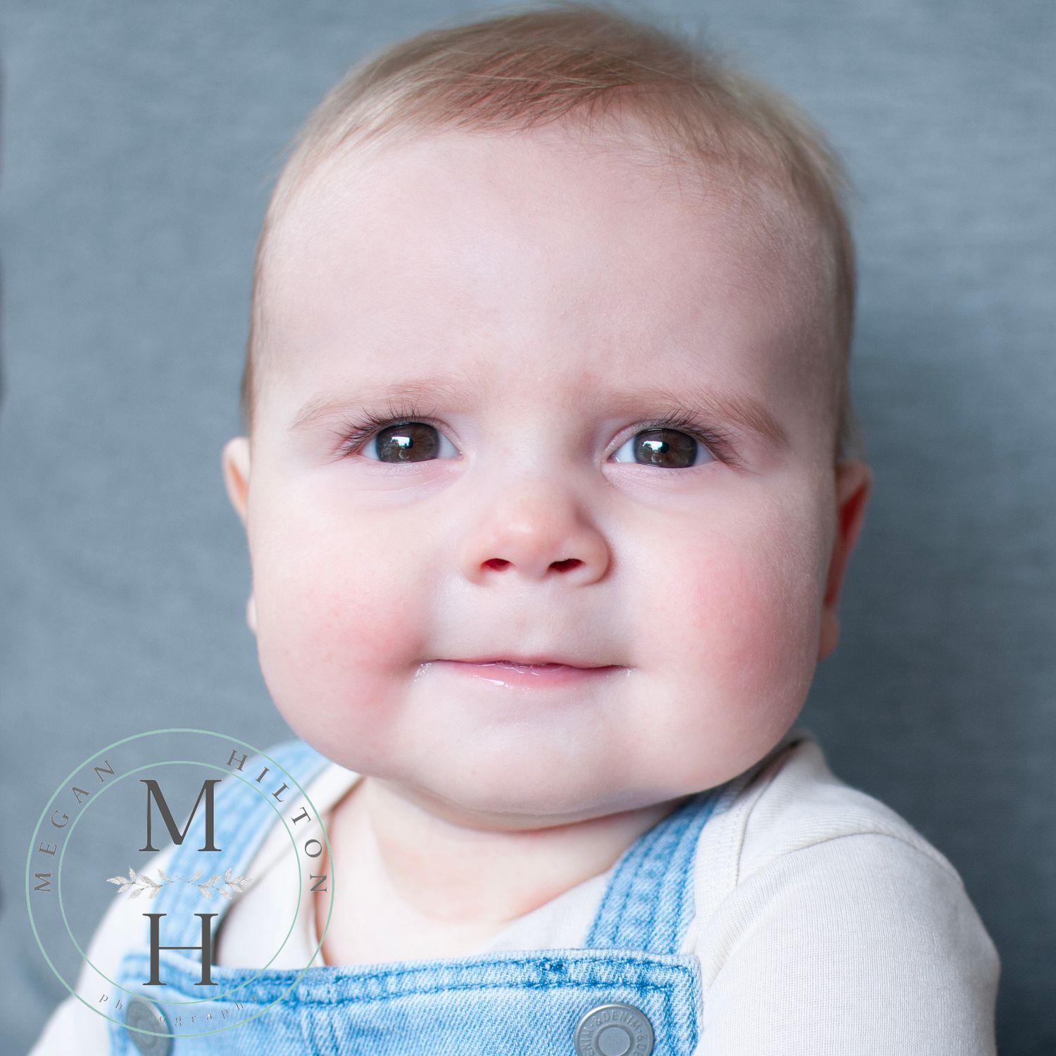 Close up of 6 month old baby boy photo