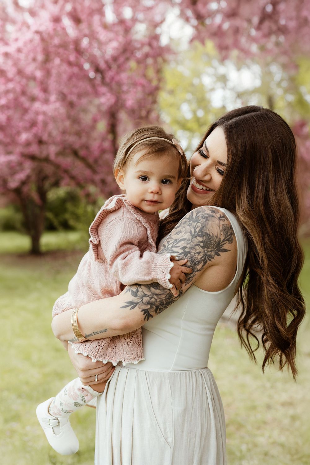 Edmonton mom and baby spring blossoms