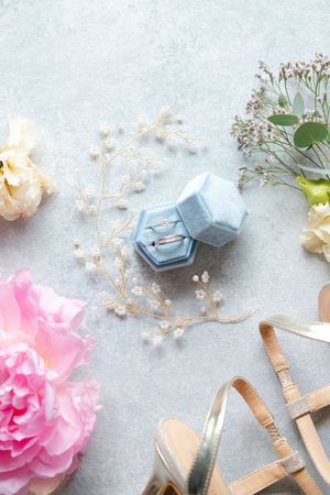 Lausanne wedding detail flat lay