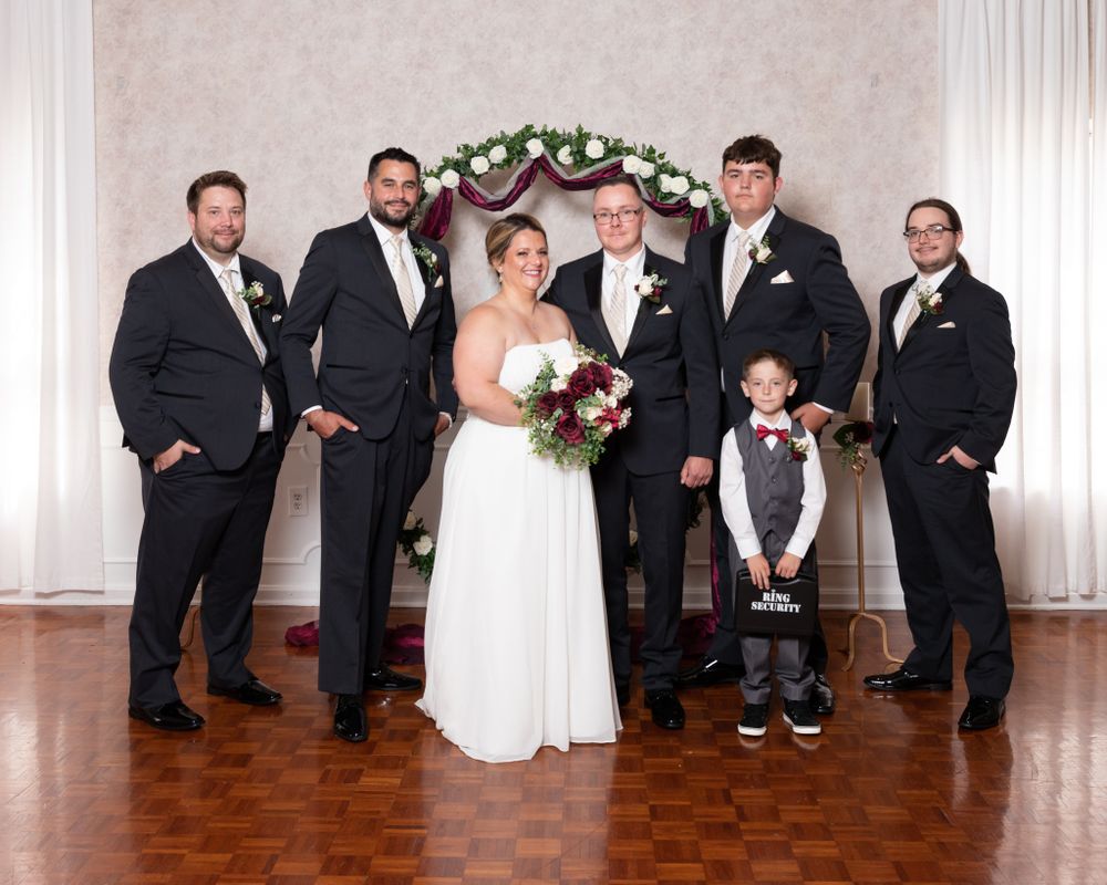 formal wedding day photo, family