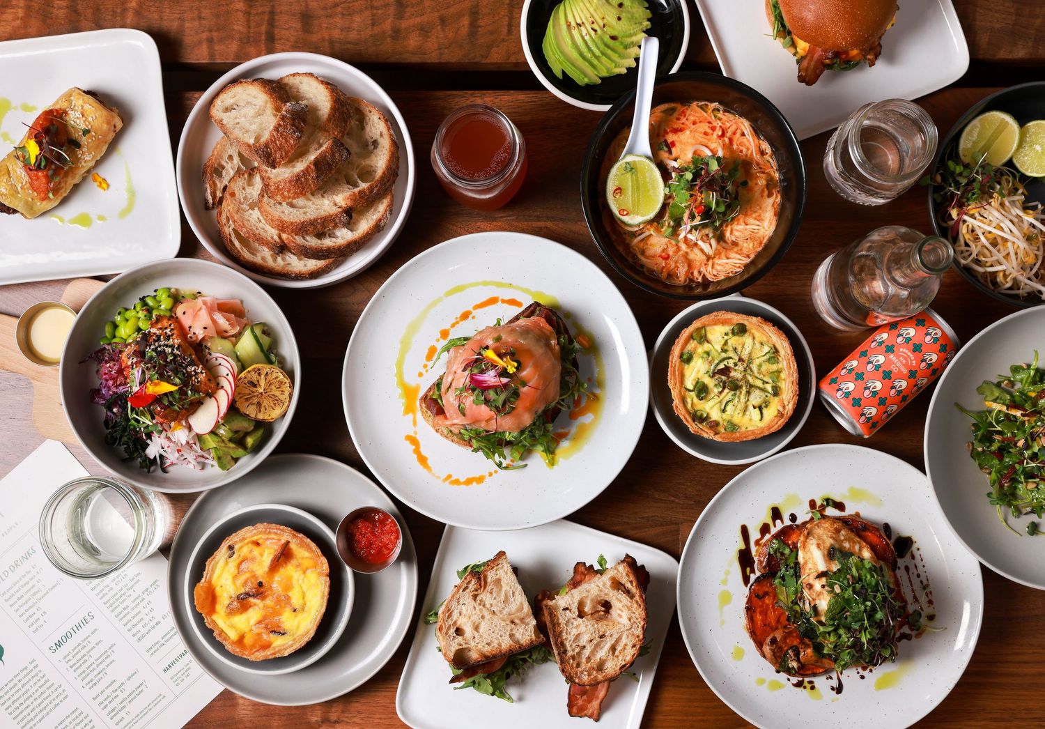 Harvest Park City, array of menu items