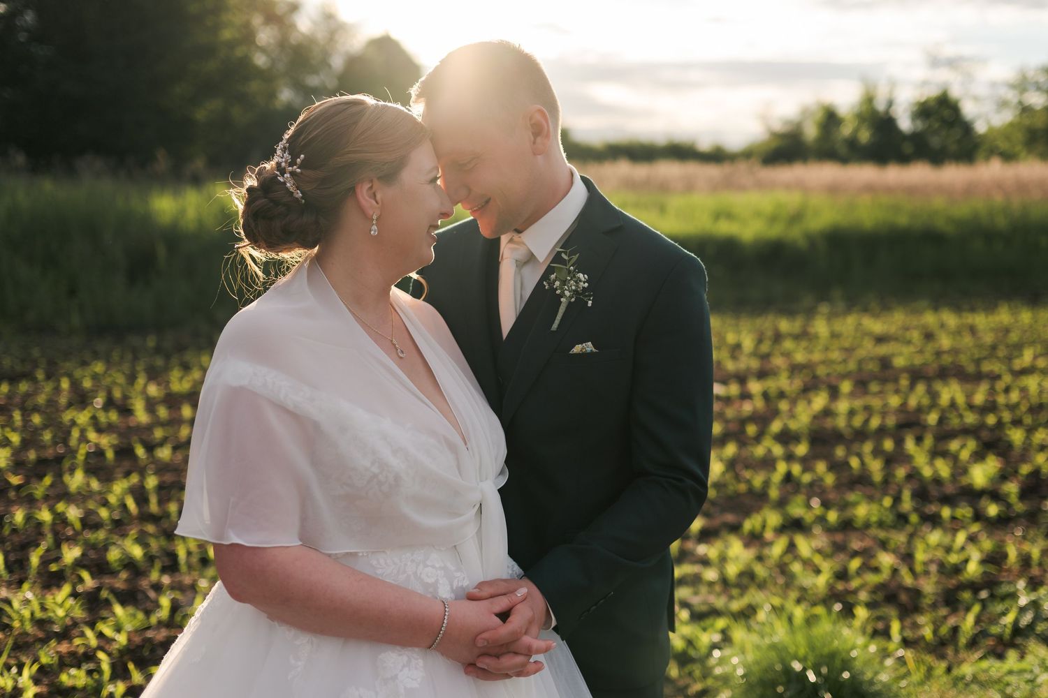 Séance photo de couple en Alsace le jour du mariage