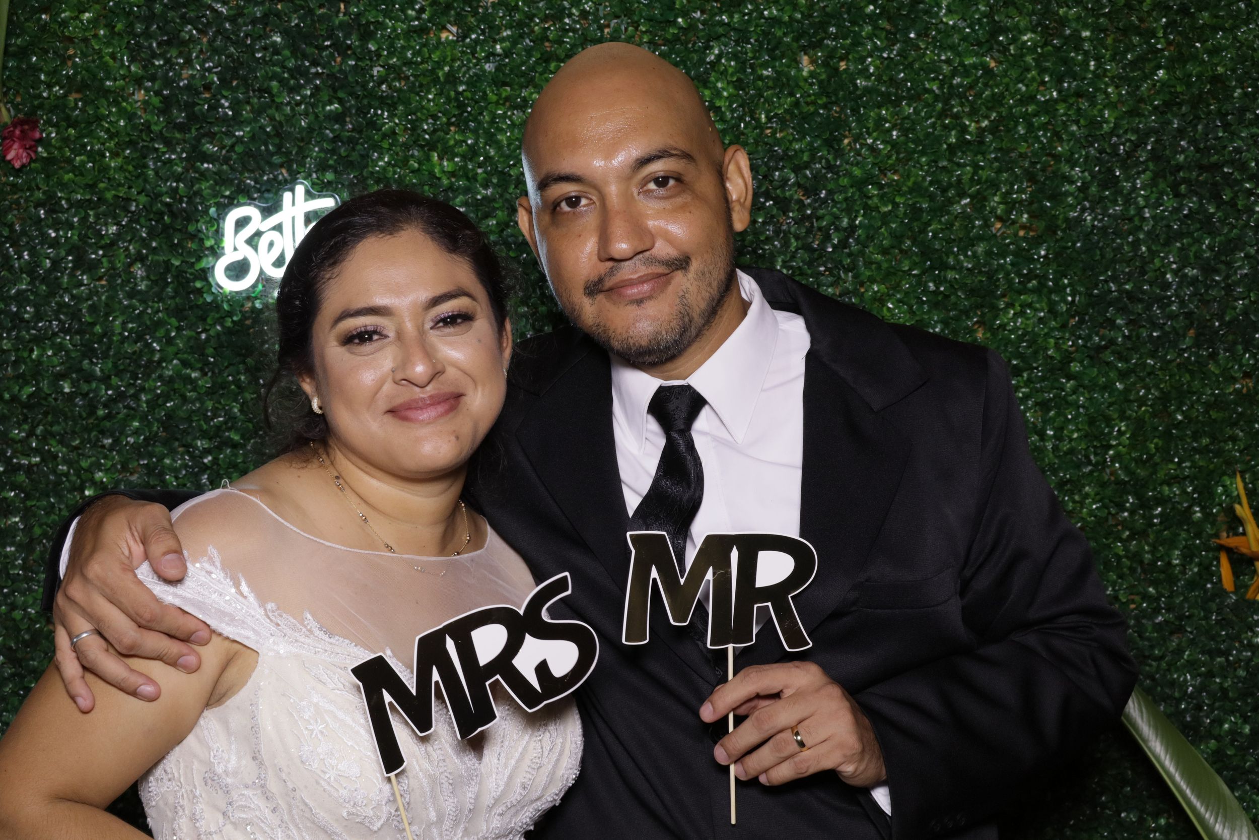 A special wedding couple who booked our photo booth services to add a fun and engaging time for their guests!