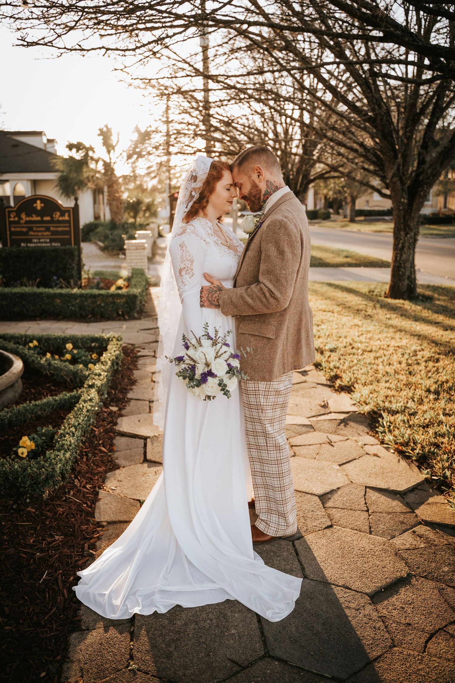 Jacksonville Wedding Photographer, Le Jardin On Park Wedding Couple, Vintage Bride and Groom from Jacksonville
