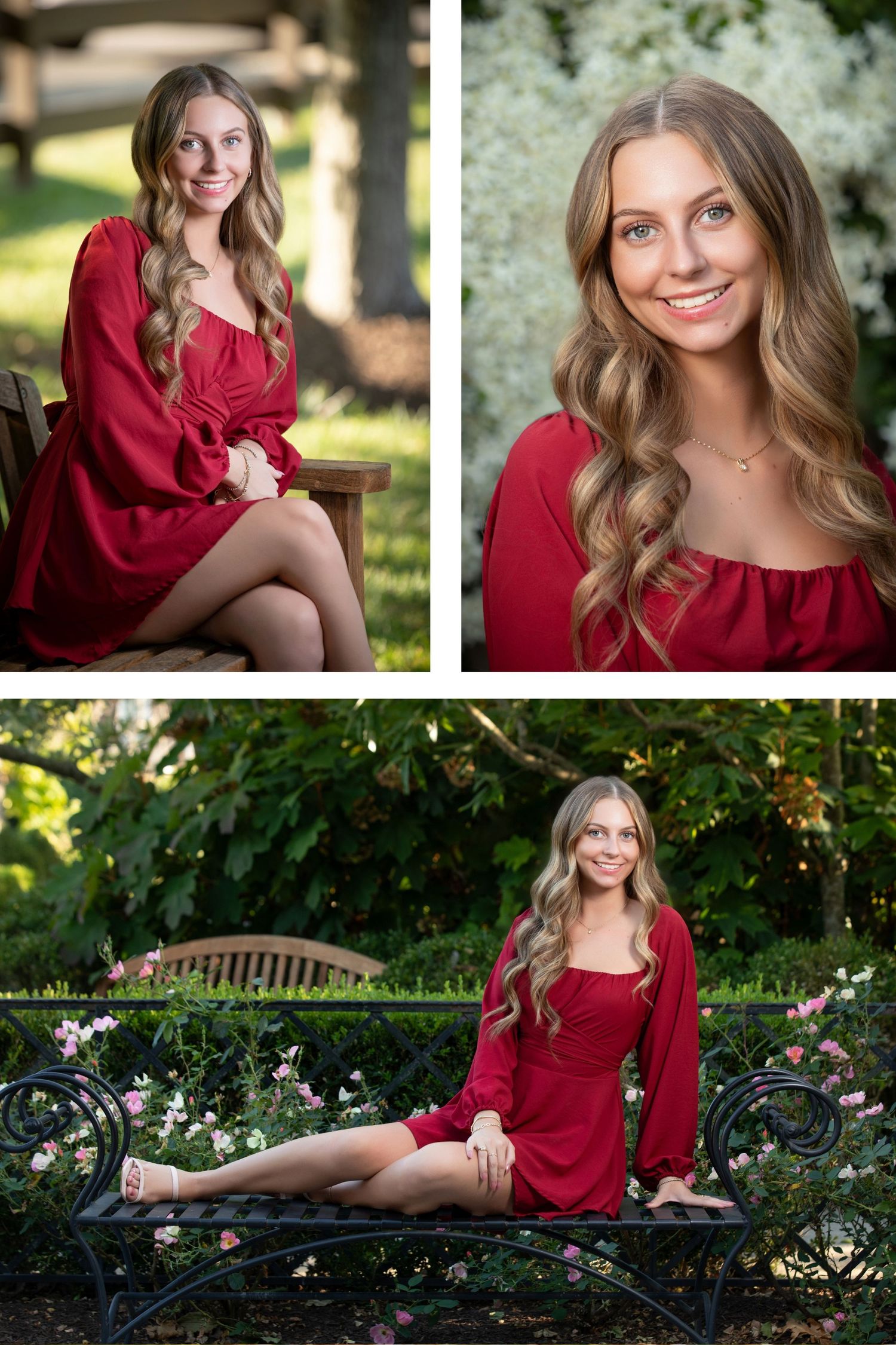 Columbus Ohio senior pictures featuring a Pickerington Central senior surrounded by gardens, flowers, and elegant scenery.