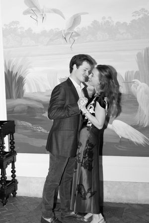high contrast flash engagement session at night in winter on sea island, proposing at sea island resort, best places to pop the question