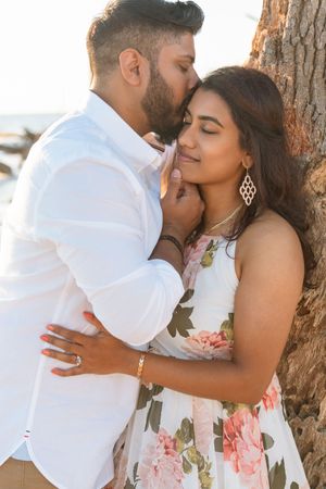 beautifully unique driftwood beach sunrise beach proposal in September month