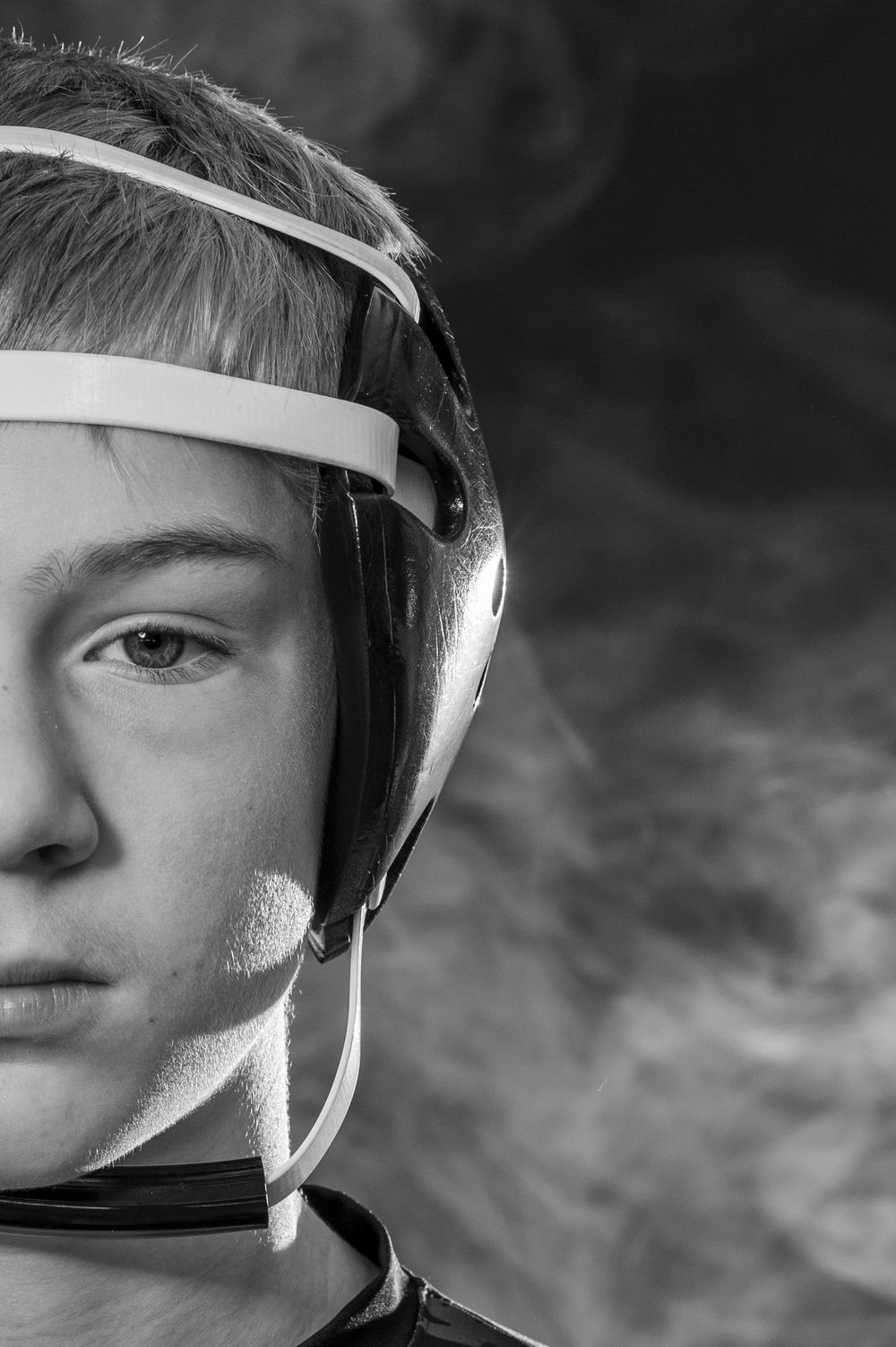 L Squared Photography sports portrait wrestler black and white