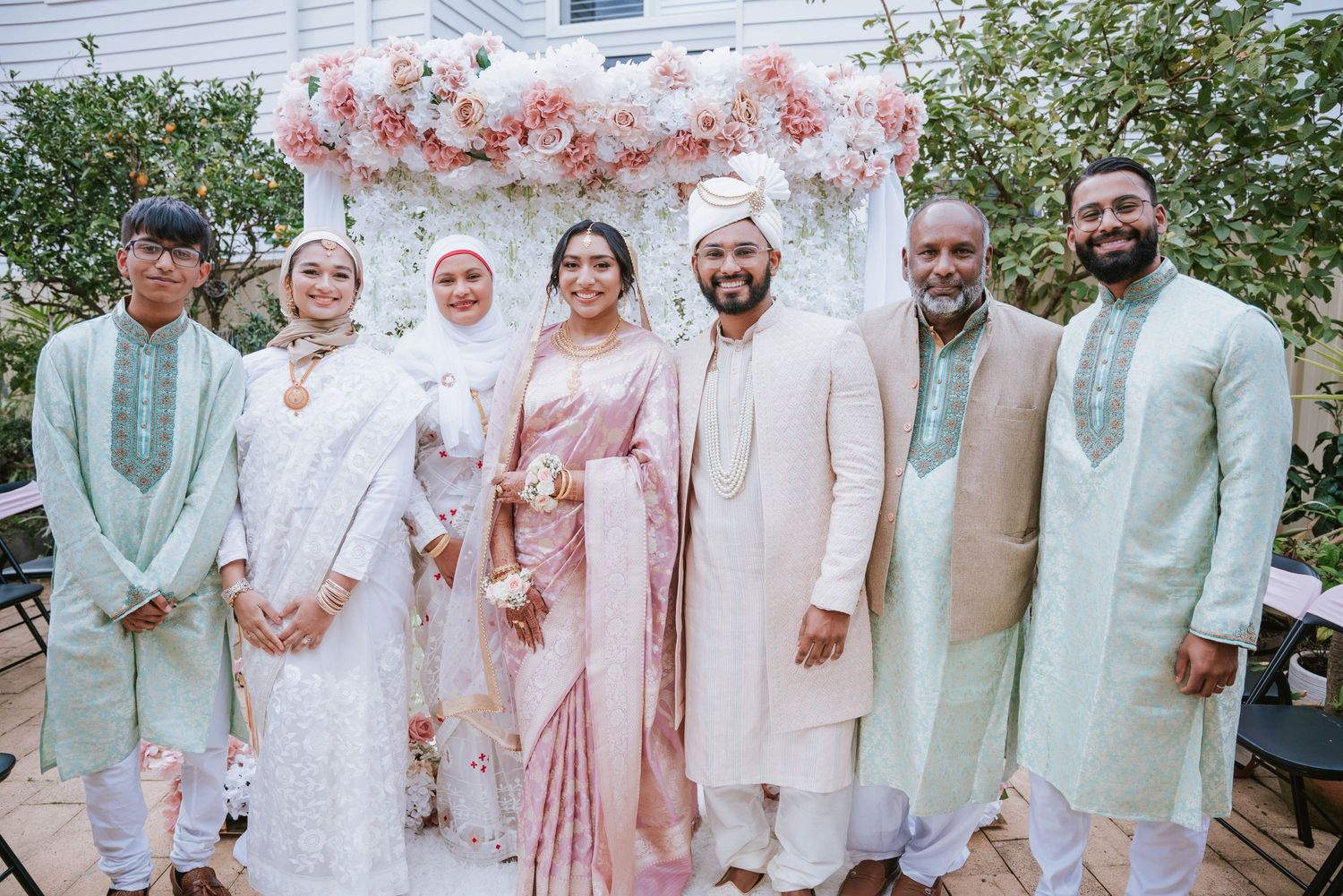 Bride and groom with family after the Nikah - Sydney wedding family formals