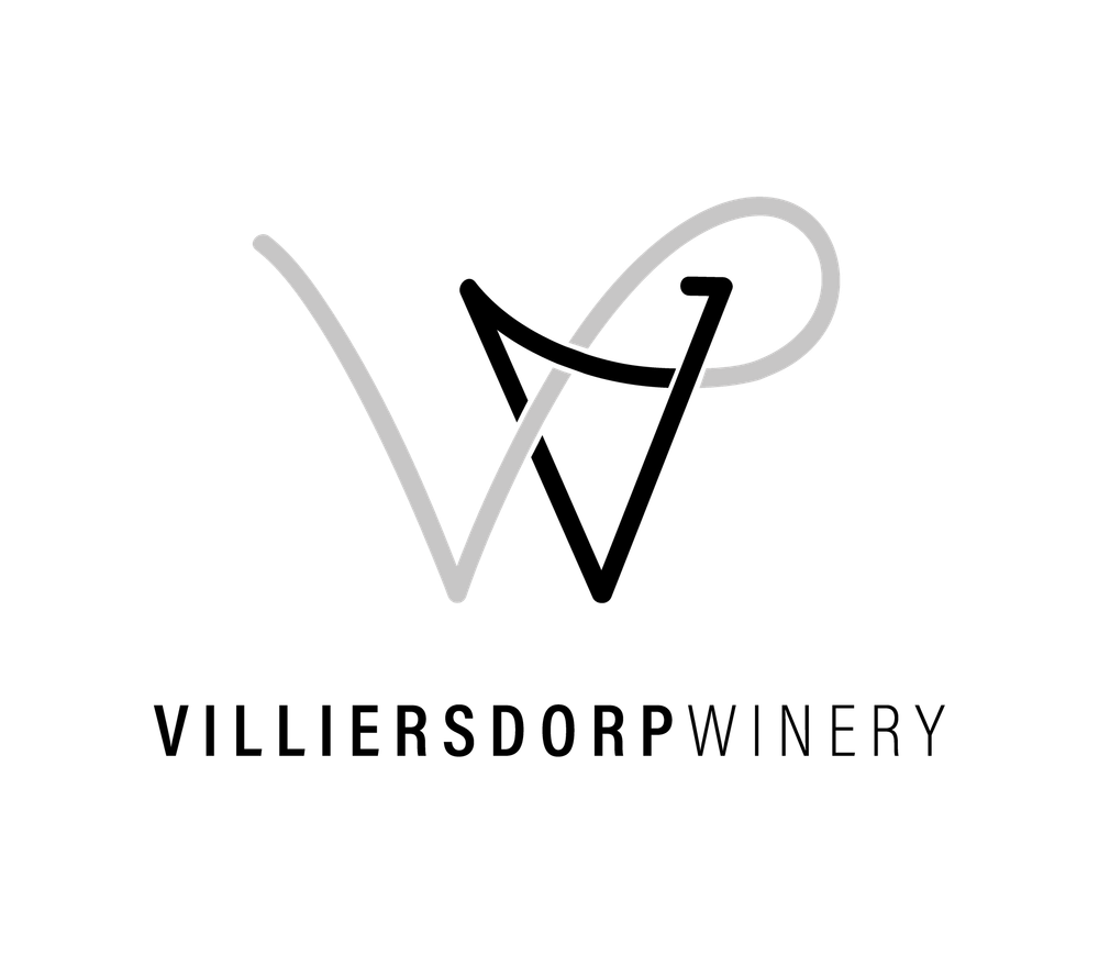 Villiersdorp Winery logo featuring a stylized black and grey W monogram design on white background.