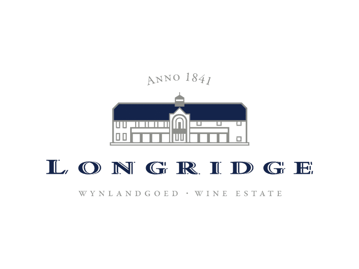 Longridge Wynlandgoud Wine Estate logo featuring a classic Cape Dutch manor house illustration and Anno 1841 founding date.