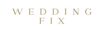Wedding Fix logo in elegant gold lettering on white background.