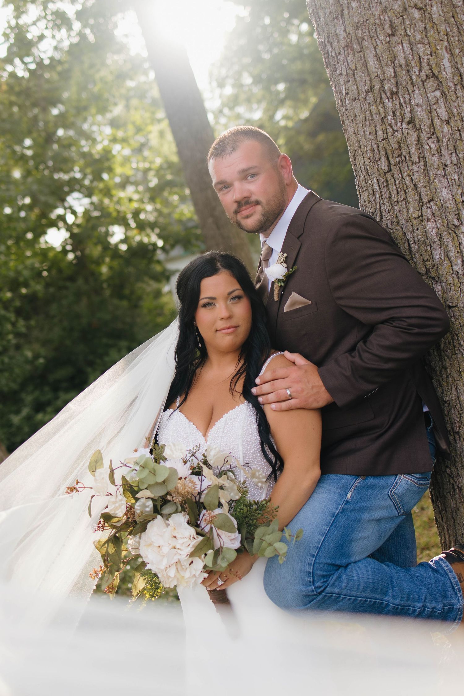 nestled into her HUSBAND.