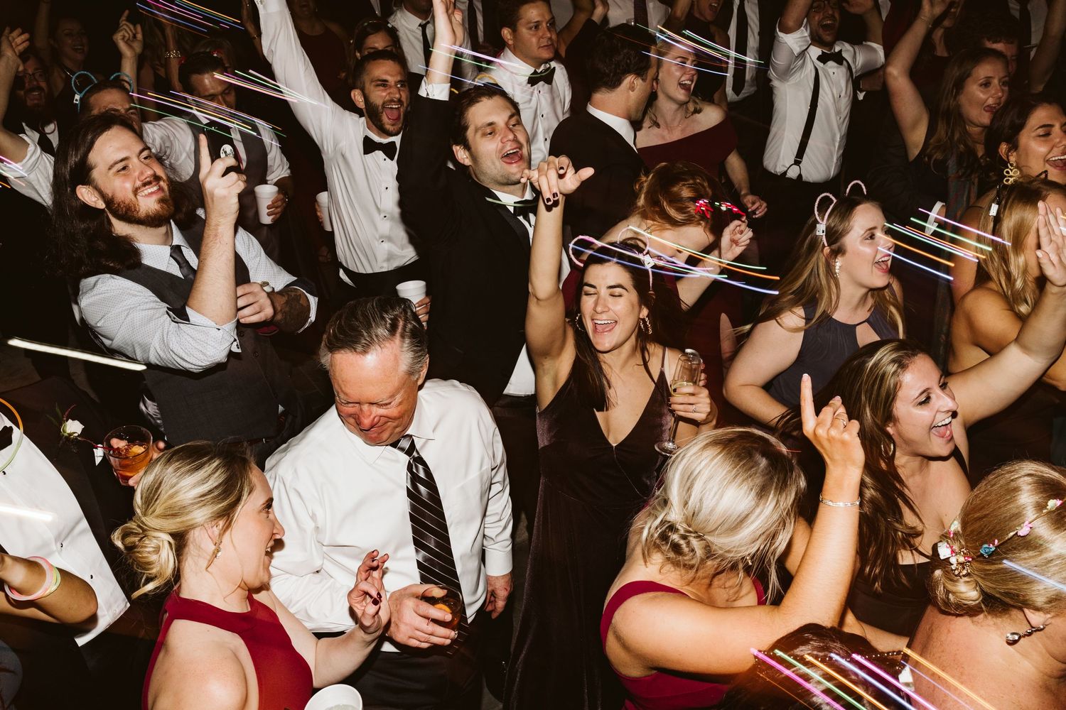 Reception guests dance at a Savannah, GA wedding.