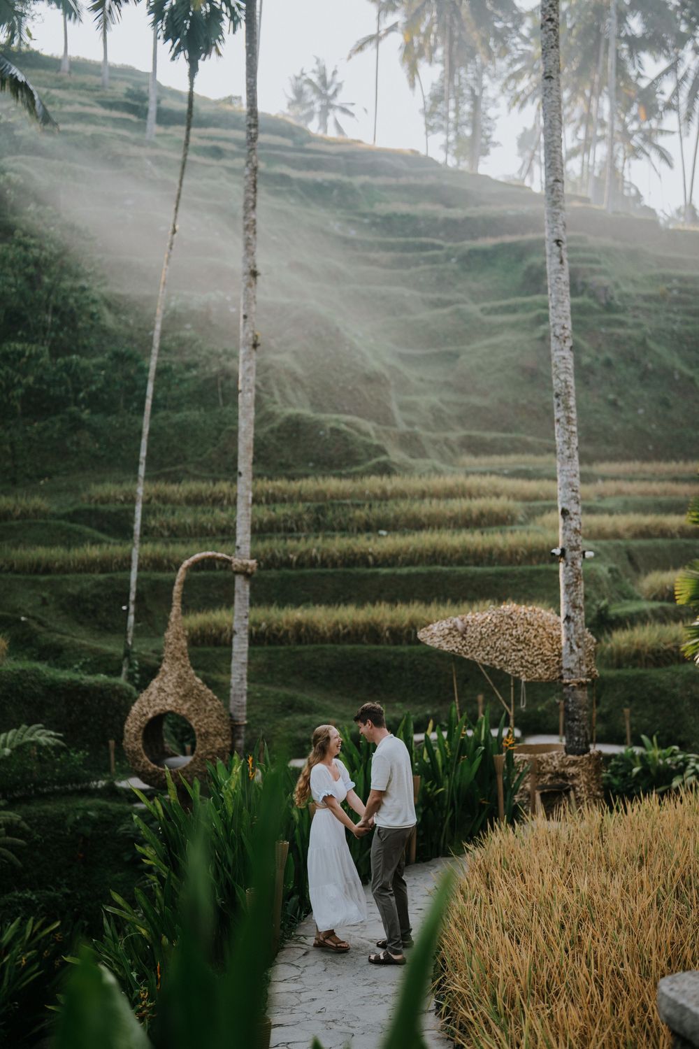 Romantic couple photoshoot at Alas Harum in Tegallalang, Bali.