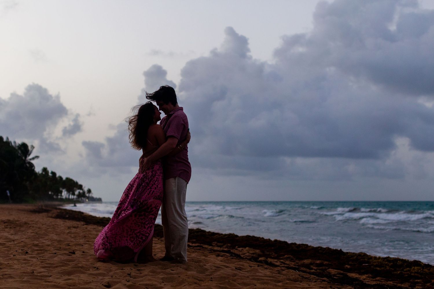Couples portrait on the beach. Silhouette. Río Grande, Puerto Rico.