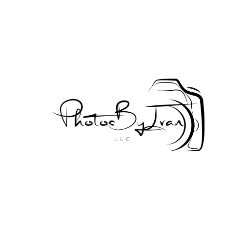 Photos By Ivan LLC photography logo featuring cursive script and a hand-drawn camera illustration in black ink.
