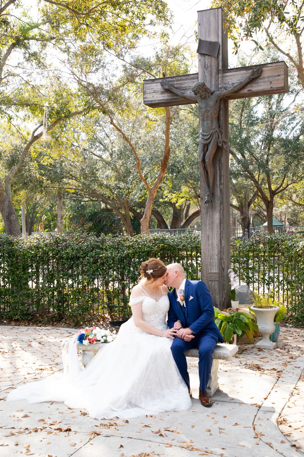 Editorial style wedding photography at St Paul's Catholic Church, Tampa, Florida.