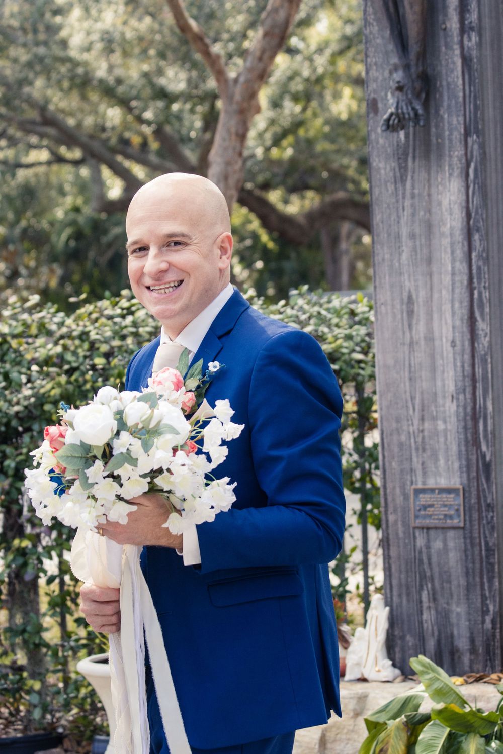 Editorial style wedding photography at St Paul's Catholic Church, Tampa, Florida.