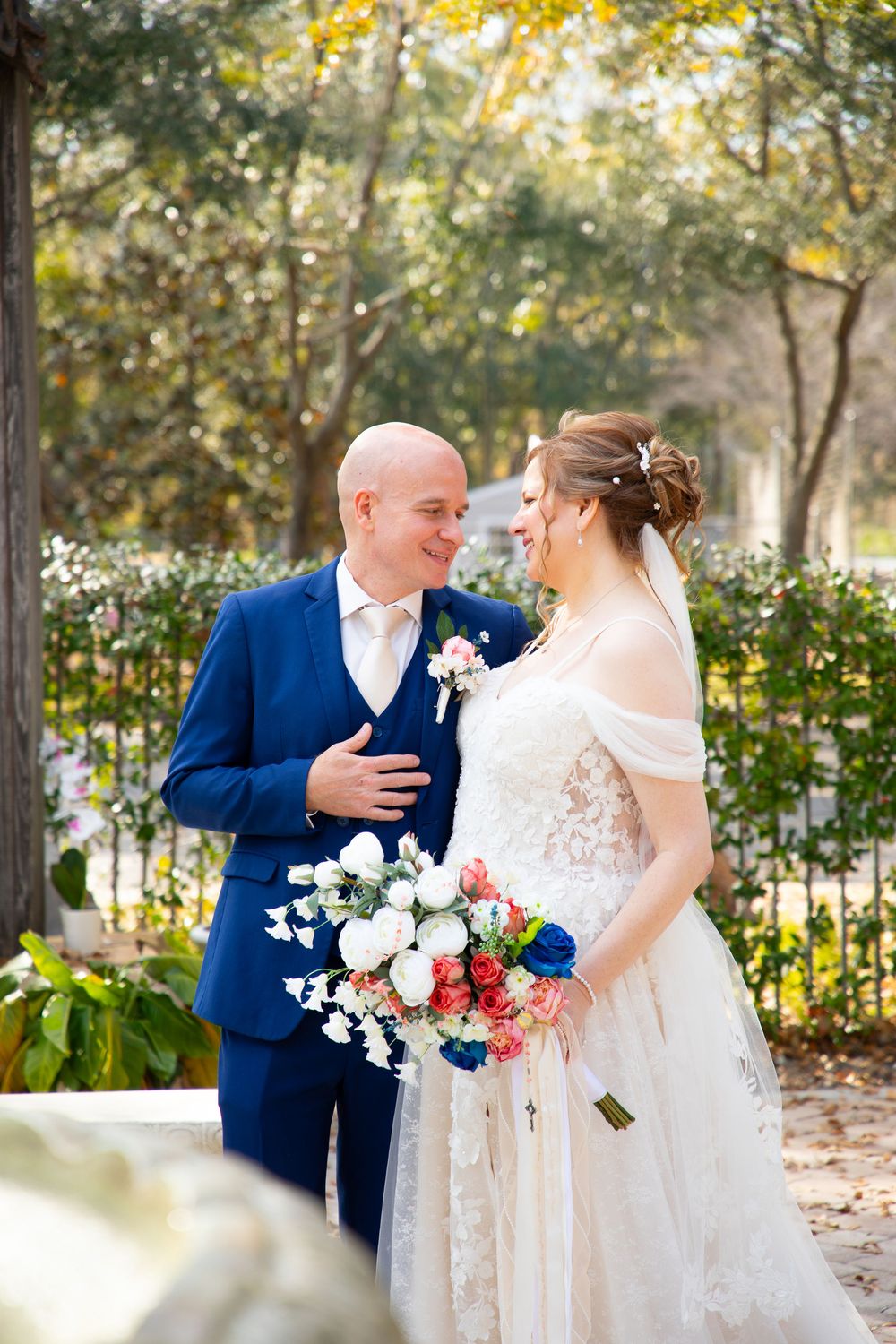 Editorial style wedding photography at St Paul's Catholic Church, Tampa, Florida.