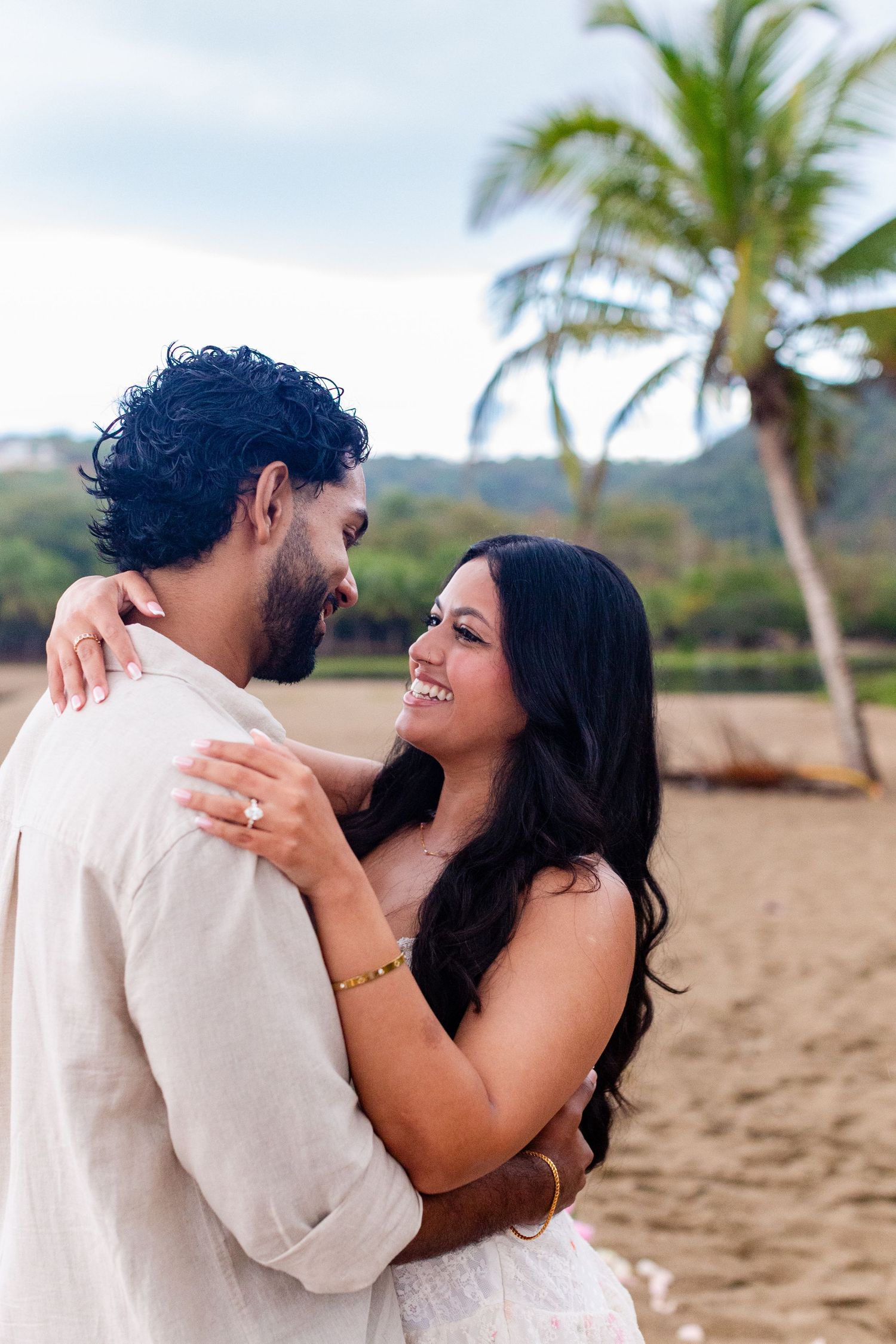 Engagement portrait on the beach. Playa Guajataca, Isabela, Puerto Rico.