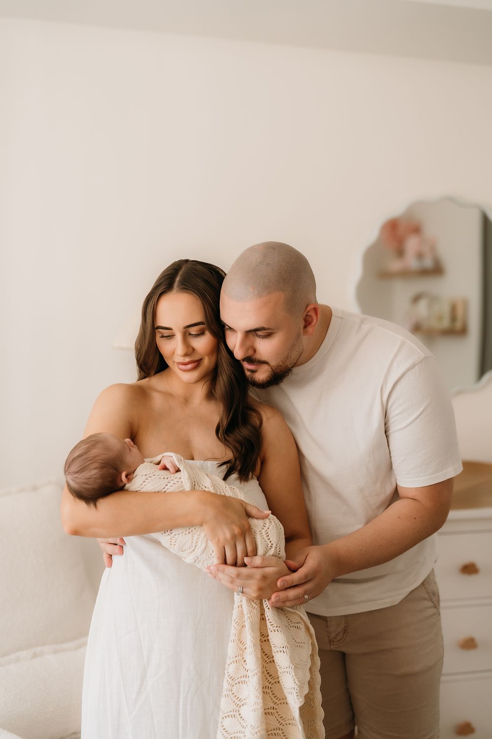 Natural newborn photography in the nursery of Sydney home