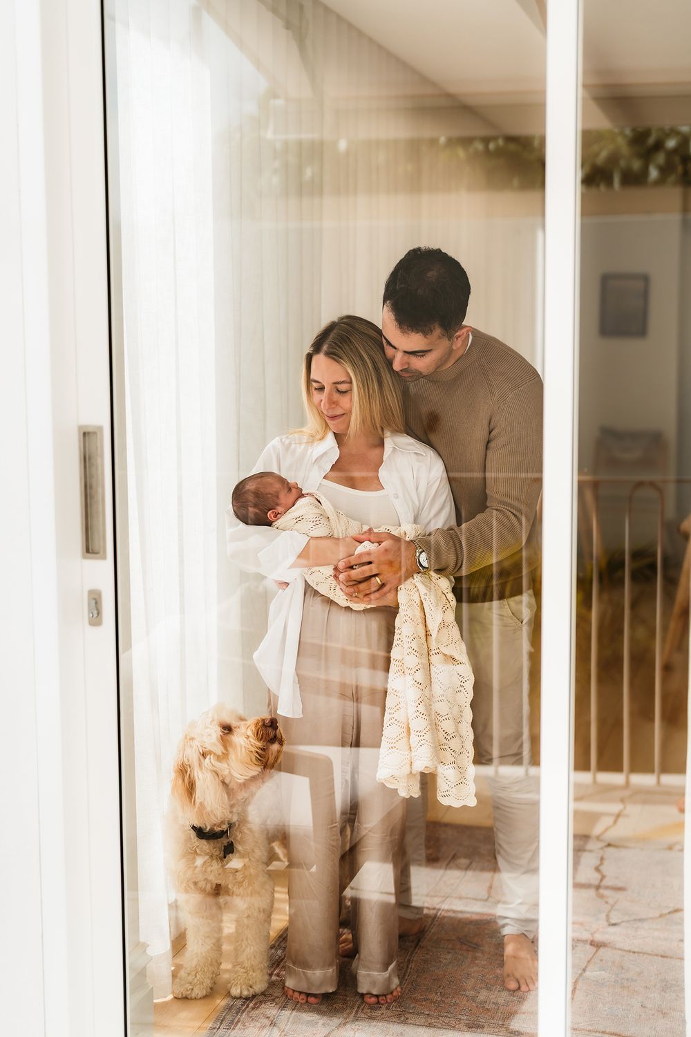 Sydney lifestyle newborn photography with parents and baby