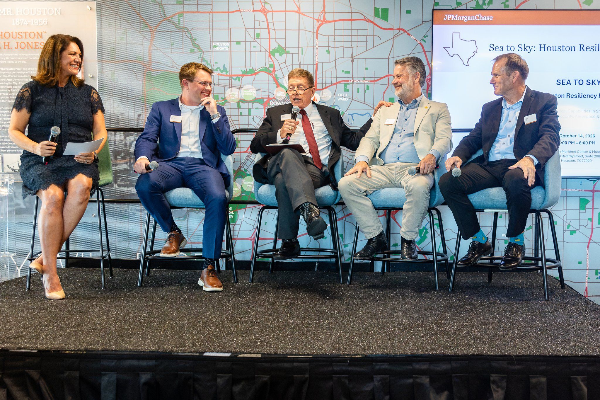 Corporate panel discussion at a business conference hosted by Houston East End Chamber and JPMorgan Chase