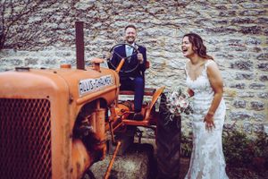 Wedding Photography Tractor Huntsmill Farm Shalstone Buckingham