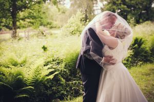 Wedding Photography under veil shot Moorland Hotel Haytor Devon