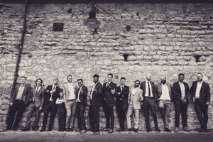 Wedding Photography Groomsmen Lineup Lyme Regis