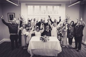 Cockington Court Cary Room wedding family formal photograph