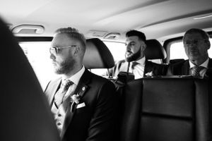 Wedding Photography Groom in car The Mansion Roundhay Park Leeds