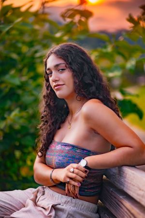colorful sunset and stunning warmth in this senior pciture