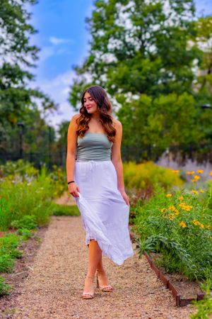 candid walking senior picture