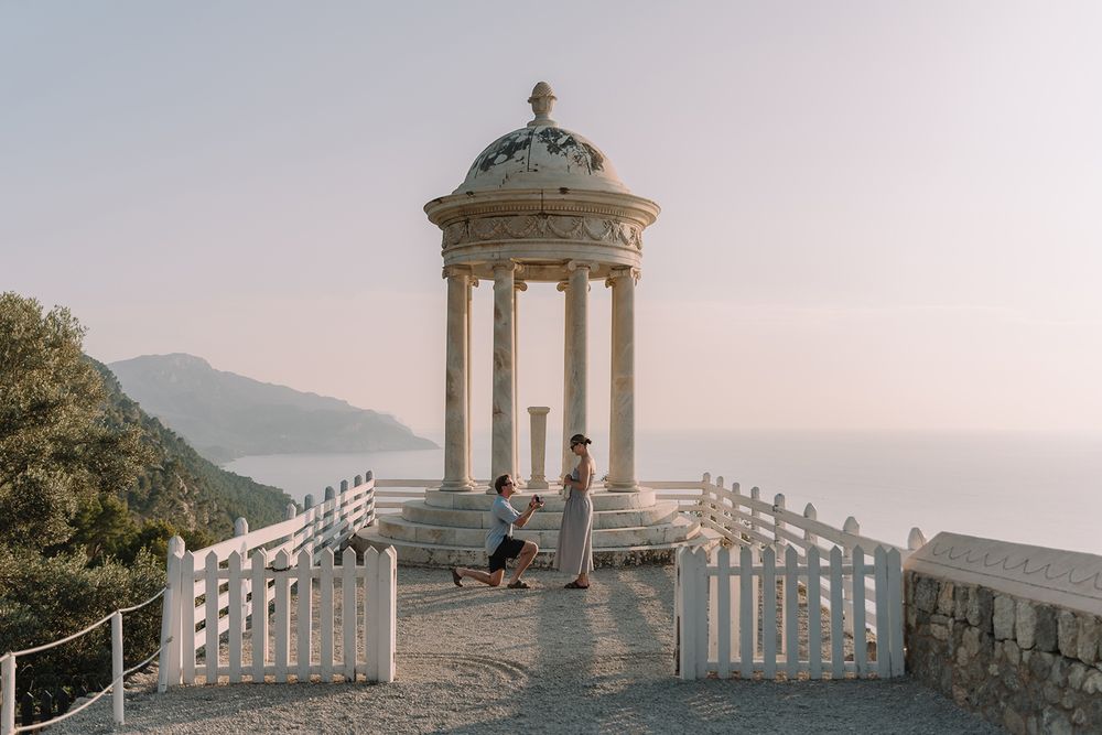 Luxury engagement & proposal photography in Mallorca. Based in Deià,romantic sessions across the island. Son Marroing proposal Deia