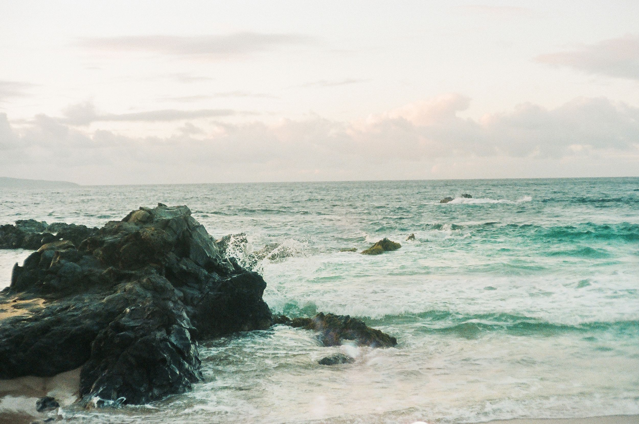 beach waves on film in maui