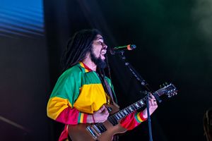 Skip Marley performing on stage at Reggaeland