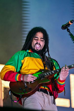 Skip Marley performing on stage at Reggaeland
