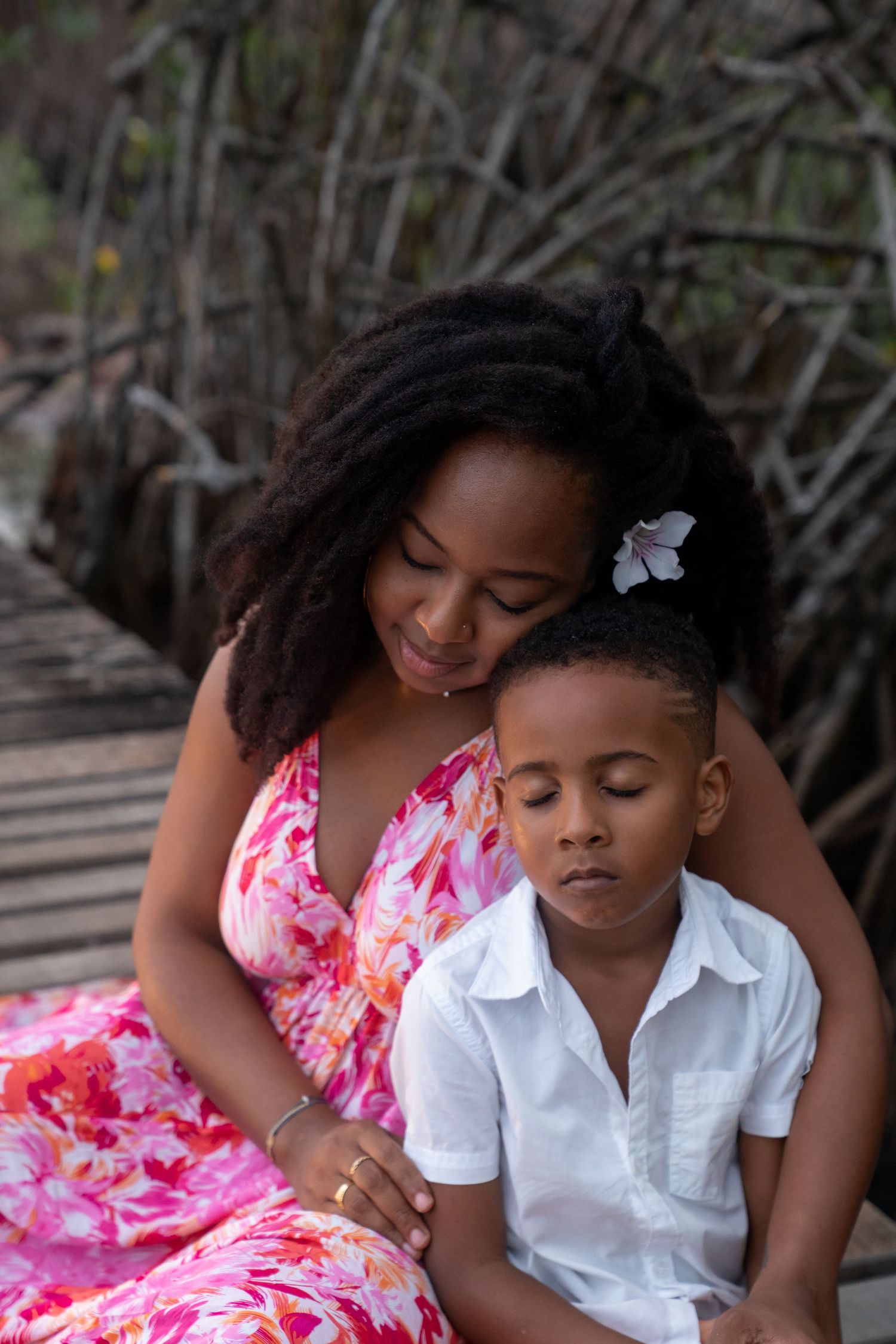 Maman et ses enfants, séance photo famille en Guyane