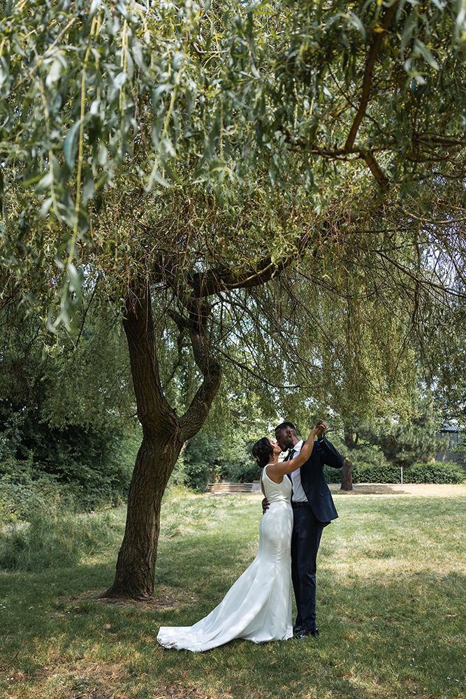 Couple portraits outside Hendon Town hall, London