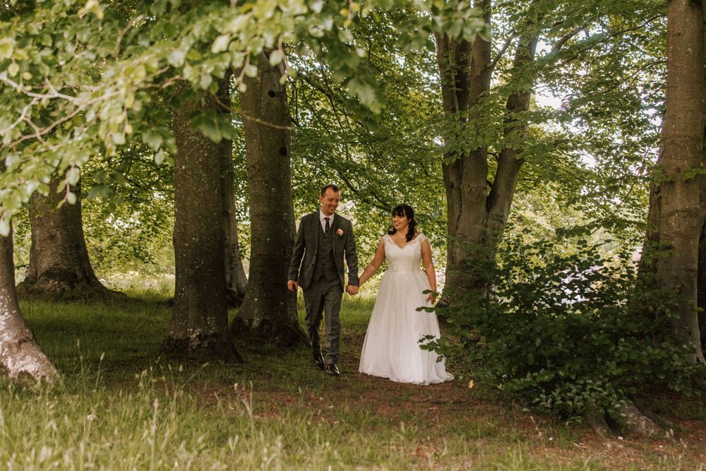 East Court woodland walk for wedding couple