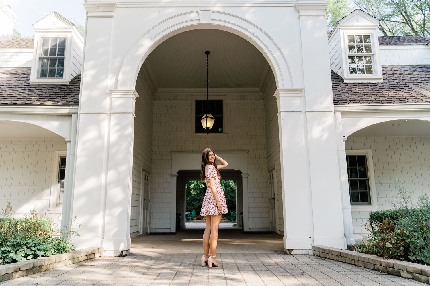 Anthony Wayne High School senior posing at Wildwood Metropark for photo session